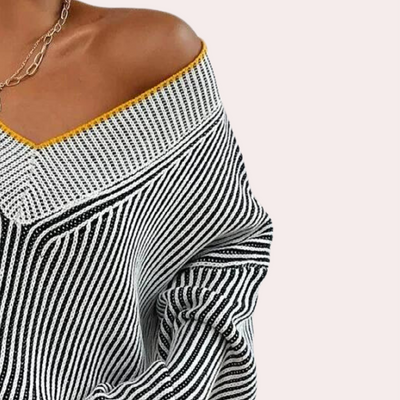 JUDY - Pull à Rayures Chaud pour Femme