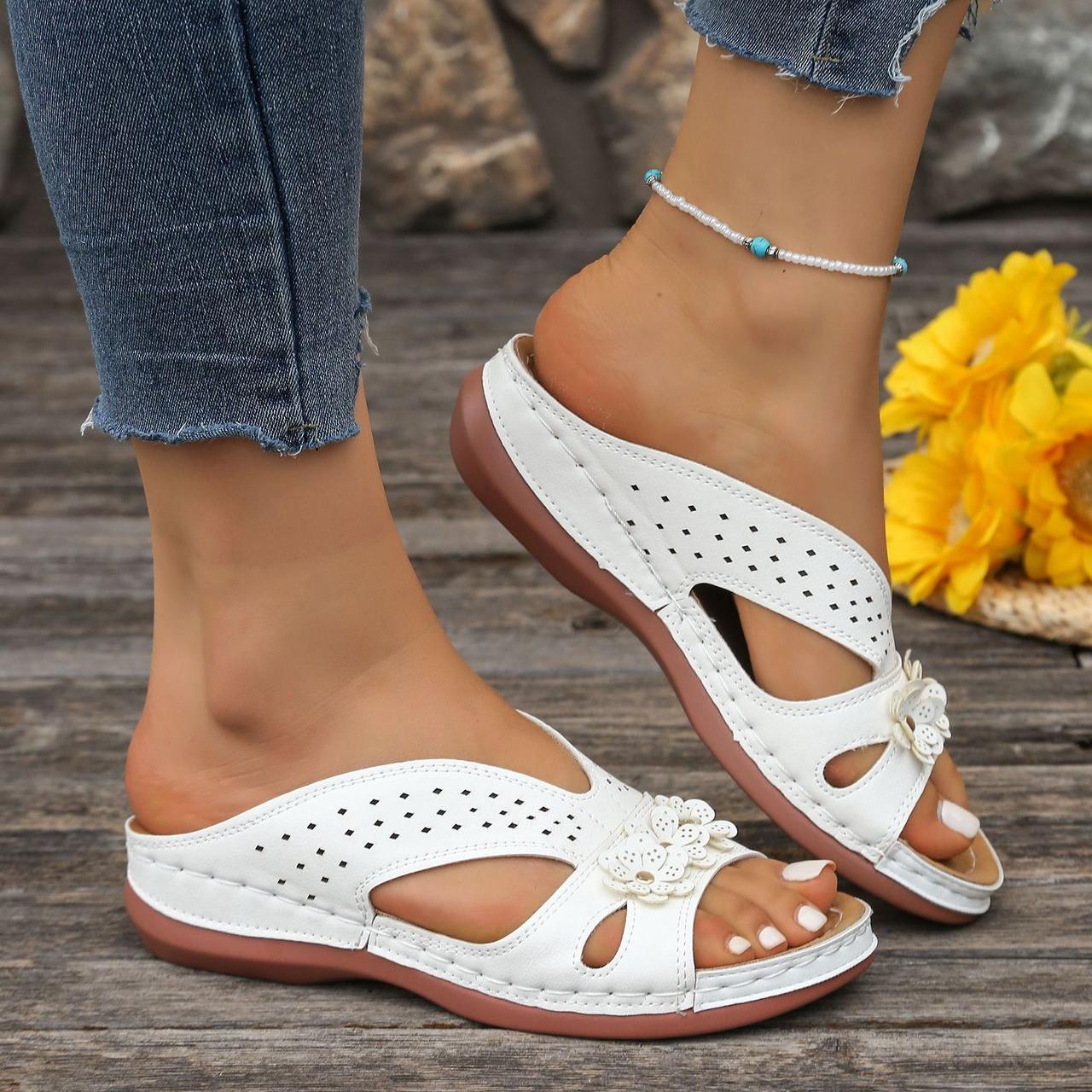 Morgane™ | Sandales Fleurie Orthopédique