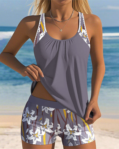 Maillot De Bain Imprimé Contrasté Boxer