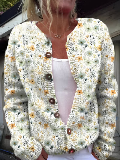 Barbara | Cardigan en Maille Florale de Luxe