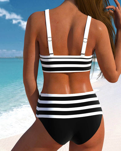 Calypso™ | Bikini taille haute à rayures