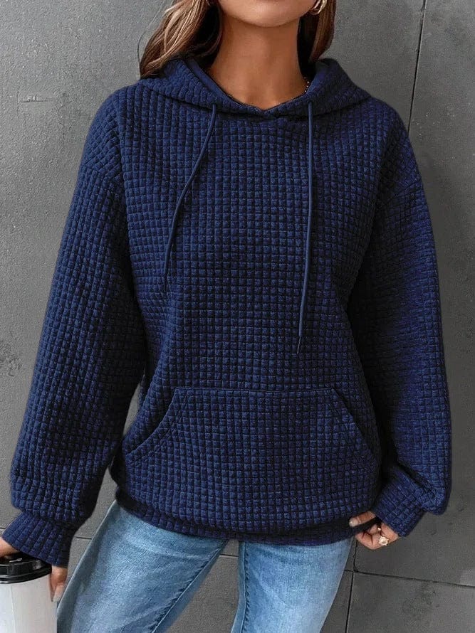 Sweat à Capuche Texturé | Confort Quotidien | Design Quadrillé