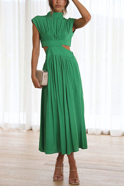 Quincy | Robe midi avec découpe et poches