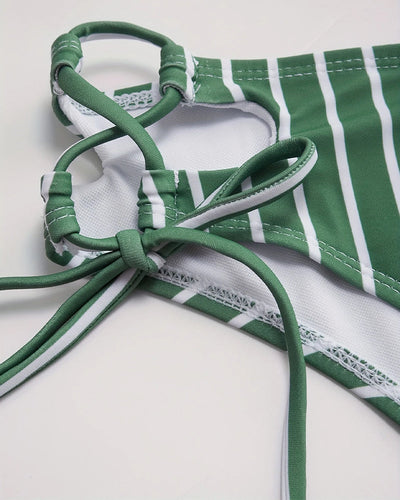 Maillot de Bain Plage Rayures Croisées