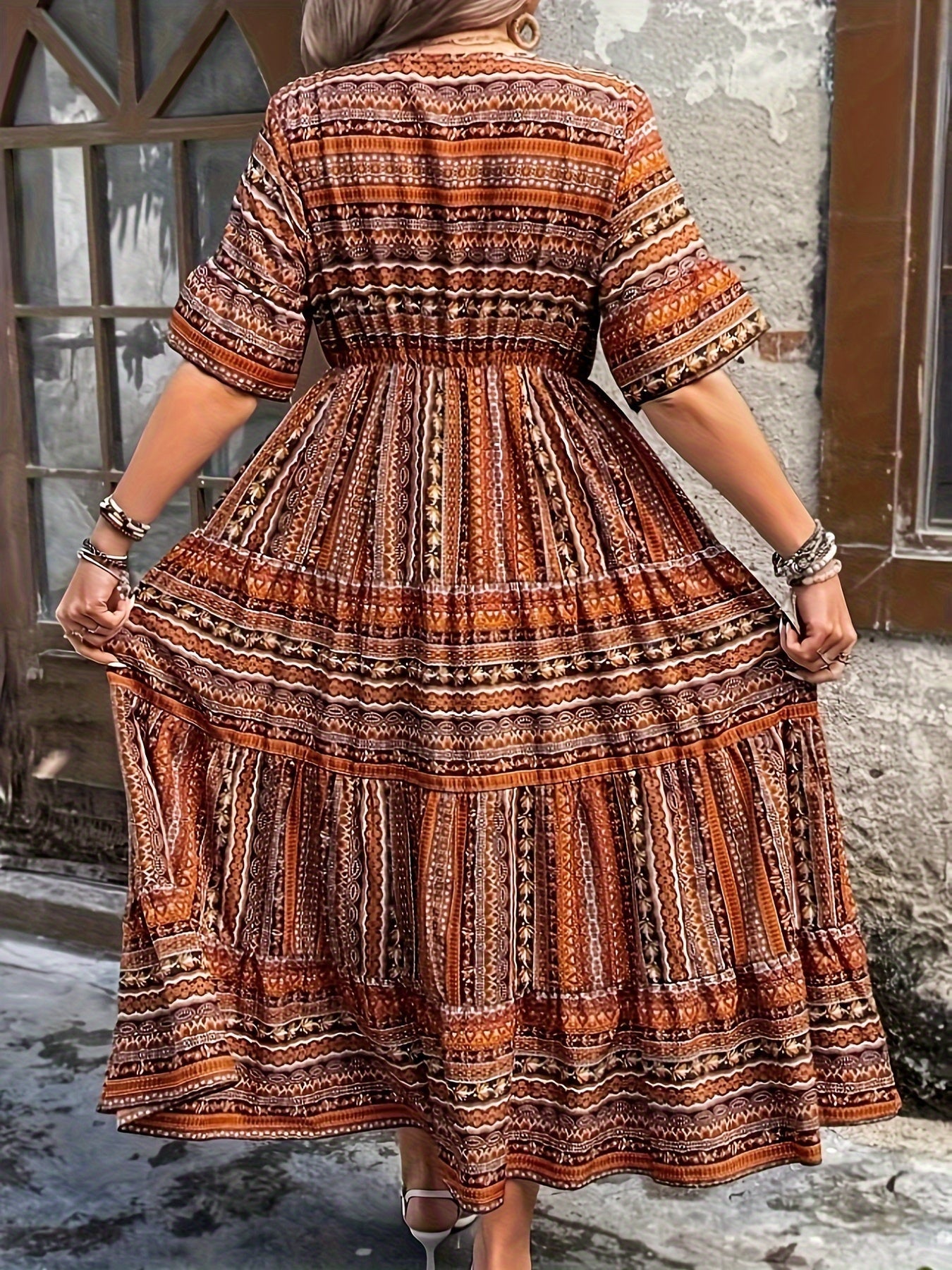 Marina™ | Robe Fluide Imprimé Ethnique Élégante