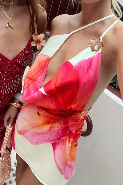 Robe à fleurs rose Arizona