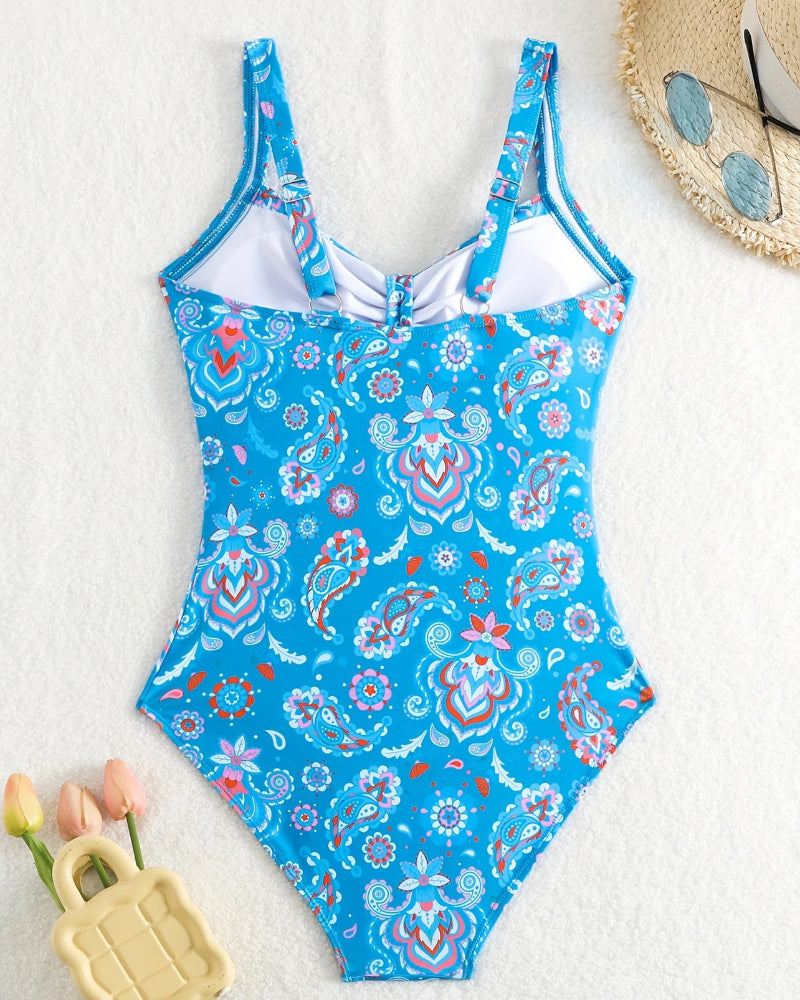 Maillot de bain Veste Plissée Fleurie Une Pièce