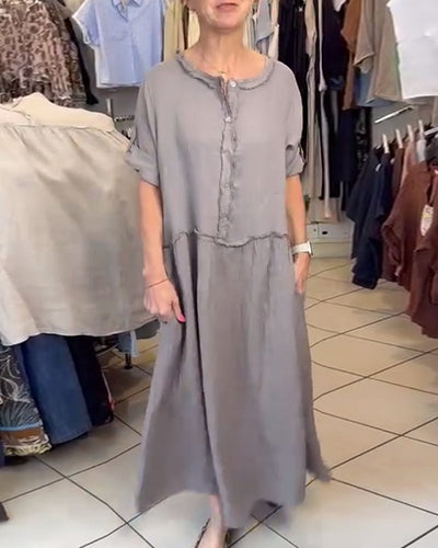 Robe Couleur Unie Décontractée Confortable