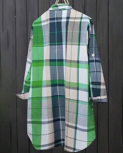 Chemise Décontractée À Carreaux Contraste