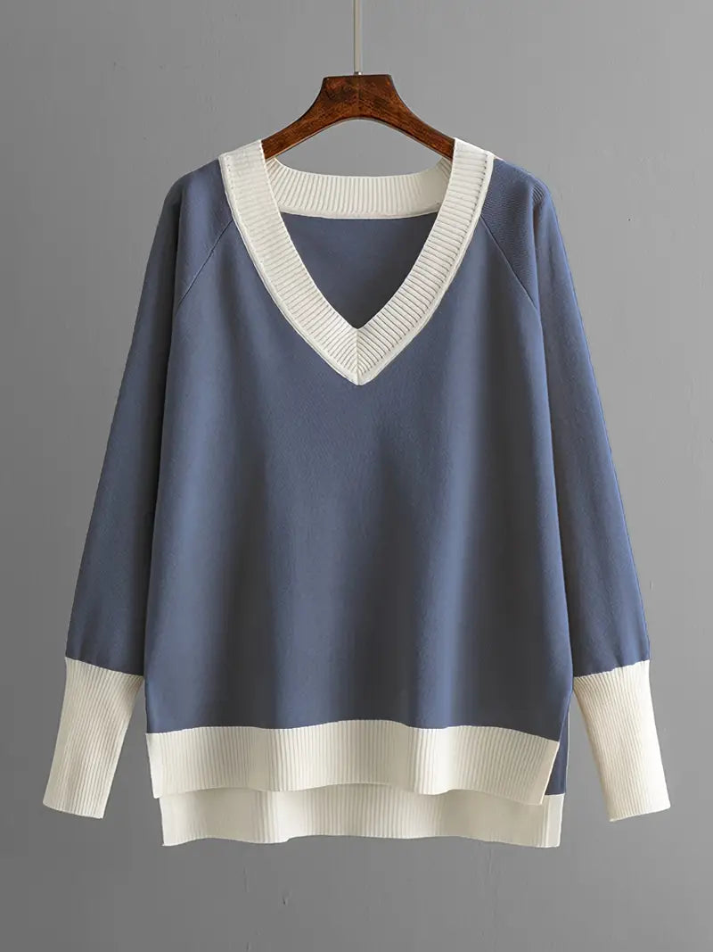 Harper™ - Ensemble élégant de haut en tricot à manches longues et pantalon avec décolleté en V