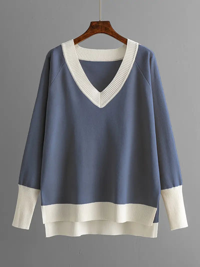 Harper™ - Ensemble élégant de haut en tricot à manches longues et pantalon avec décolleté en V