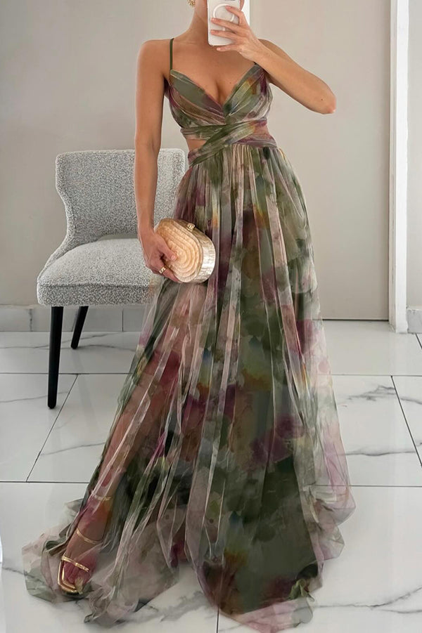 Chloé - Maxi robe charmante avec imprimé floral