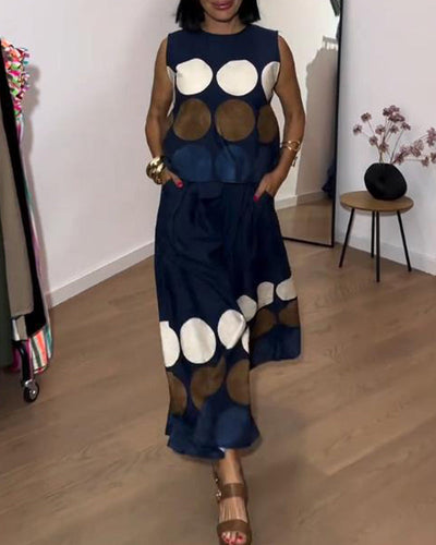 Costume Sans Manches À Pois Mode