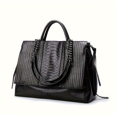 Makenna - Élégant et spacieux sac à bandoulière et à ordinateur portable noir pour femmes, parfait pour toutes les saisons