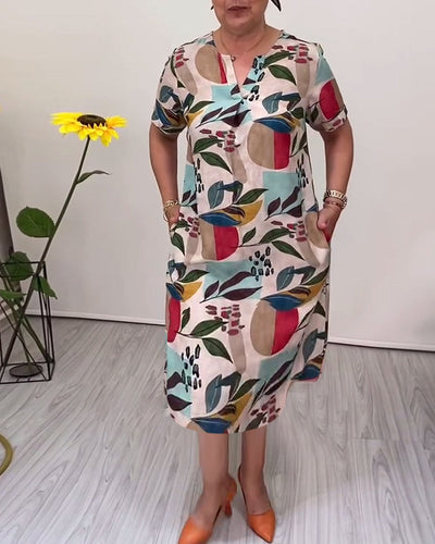 Robe Manches Courtes Col En V