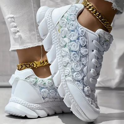 REBEKAH - Chaussures Souples 3D avec Roses pour Femmes