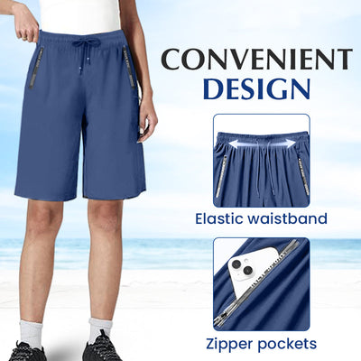 Short Femme en Soie Glacée Séchage Rapide Élastique