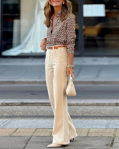 Vintage Motif en losange Blouse