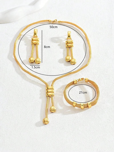 Ensemble de bijoux élégants en or 24 carats galvanisé, 4 pièces/ensemble