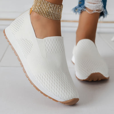 Isabelle | Baskets A Enfiler Pour Femme | Blanche