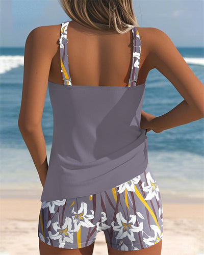 Maillot De Bain Imprimé Contrasté Boxer