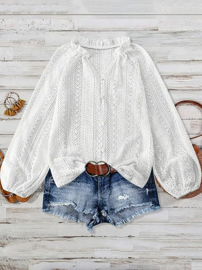 Blouse à manches longues et col en V