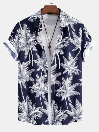 Ensemble Vacances : Chemise à Palmiers & Short de Bain Assorti