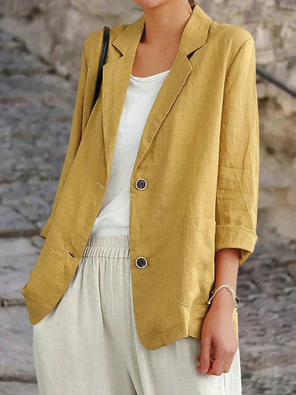 Blazer Décontracté | Lin Mélangé | Élégance Légère