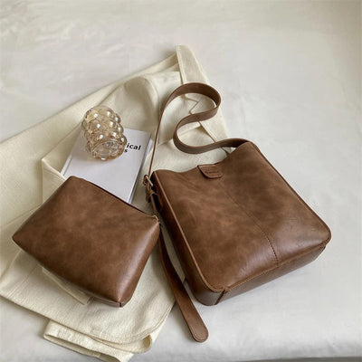 LIEKE™ - SET DE SACS TOTE RÉTRO EN CUIR VEGAN