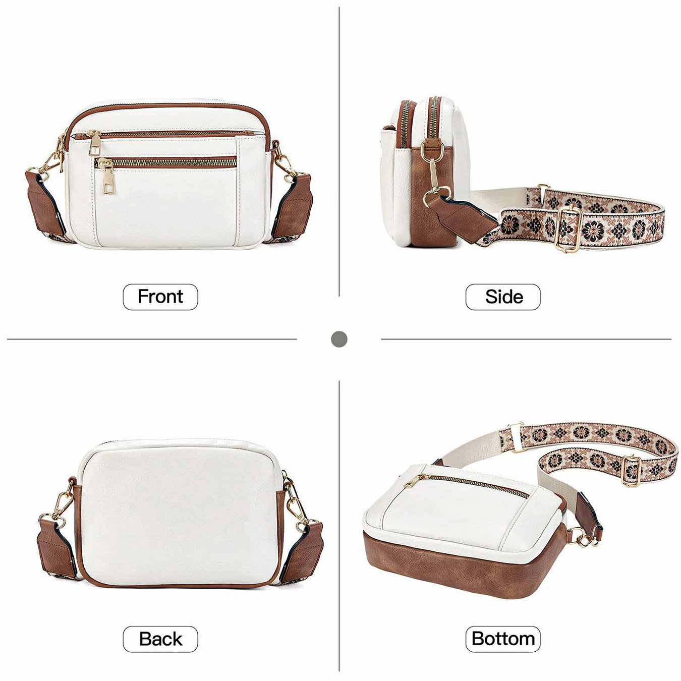 Camilla | Sac à bandoulière en cuir finement travaillé