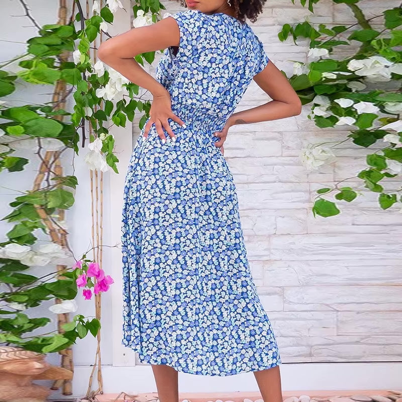 Lilou™ | Robe Midi Florale d'Été