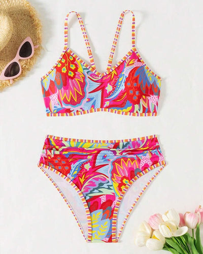 Maillot de bain style BH Haut de gamme Imprimé Triangle