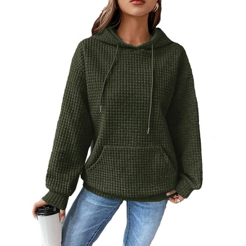 Sweat à Capuche Texturé | Confort Quotidien | Design Quadrillé