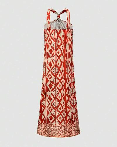 Robe Encolure Halter Bohemian Print