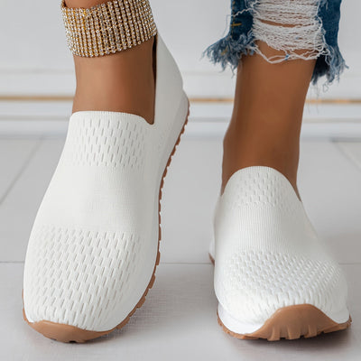 Isabelle | Baskets A Enfiler Pour Femme | Blanche