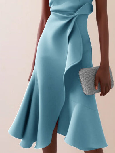 Robe sans manches avec taille torsadée
