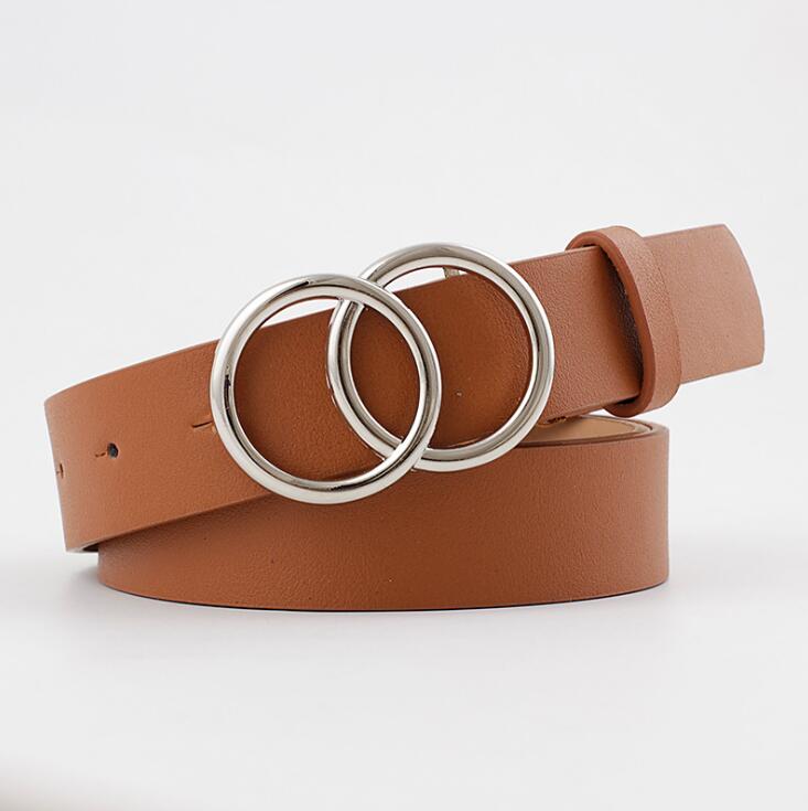 Aria - Ceinture élégante en cuir pour dames avec boucle en O stylisée