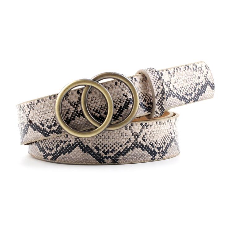 Aria - Ceinture élégante en cuir pour dames avec boucle en O stylisée