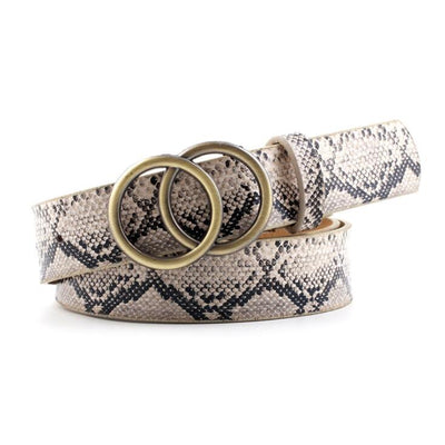 Aria - Ceinture élégante en cuir pour dames avec boucle en O stylisée