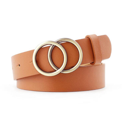 Aria - Ceinture élégante en cuir pour dames avec boucle en O stylisée