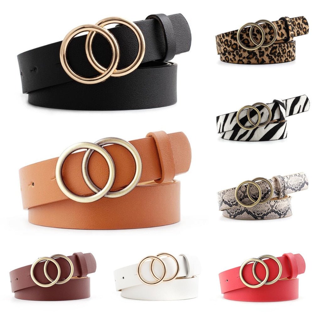 Aria - Ceinture élégante en cuir pour dames avec boucle en O stylisée