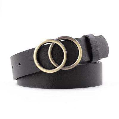 Aria - Ceinture élégante en cuir pour dames avec boucle en O stylisée