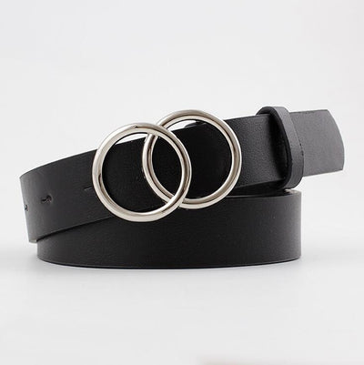 Aria - Ceinture élégante en cuir pour dames avec boucle en O stylisée
