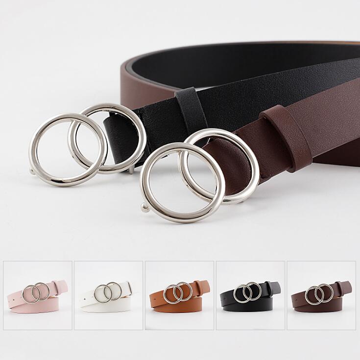 Aria - Ceinture élégante en cuir pour dames avec boucle en O stylisée