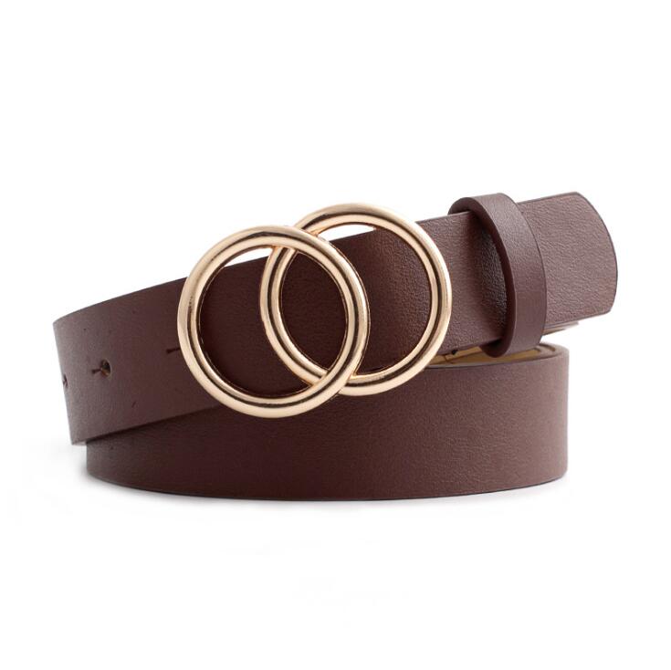 Aria - Ceinture élégante en cuir pour dames avec boucle en O stylisée