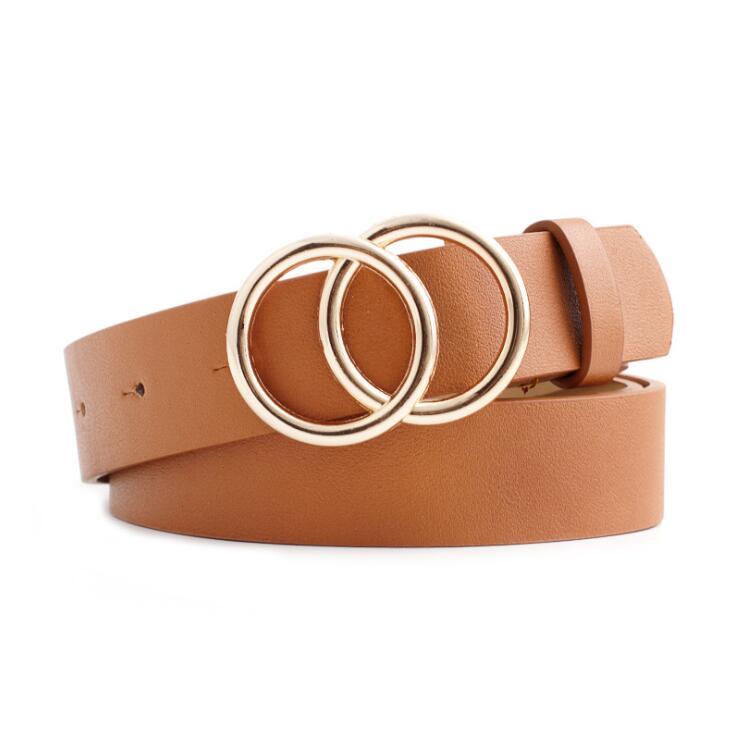 Aria - Ceinture élégante en cuir pour dames avec boucle en O stylisée
