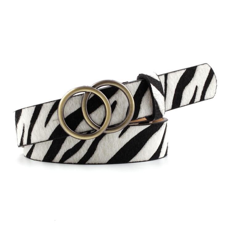 Aria - Ceinture élégante en cuir pour dames avec boucle en O stylisée