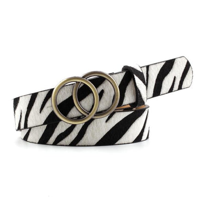 Aria - Ceinture élégante en cuir pour dames avec boucle en O stylisée