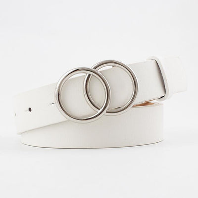 Aria - Ceinture élégante en cuir pour dames avec boucle en O stylisée