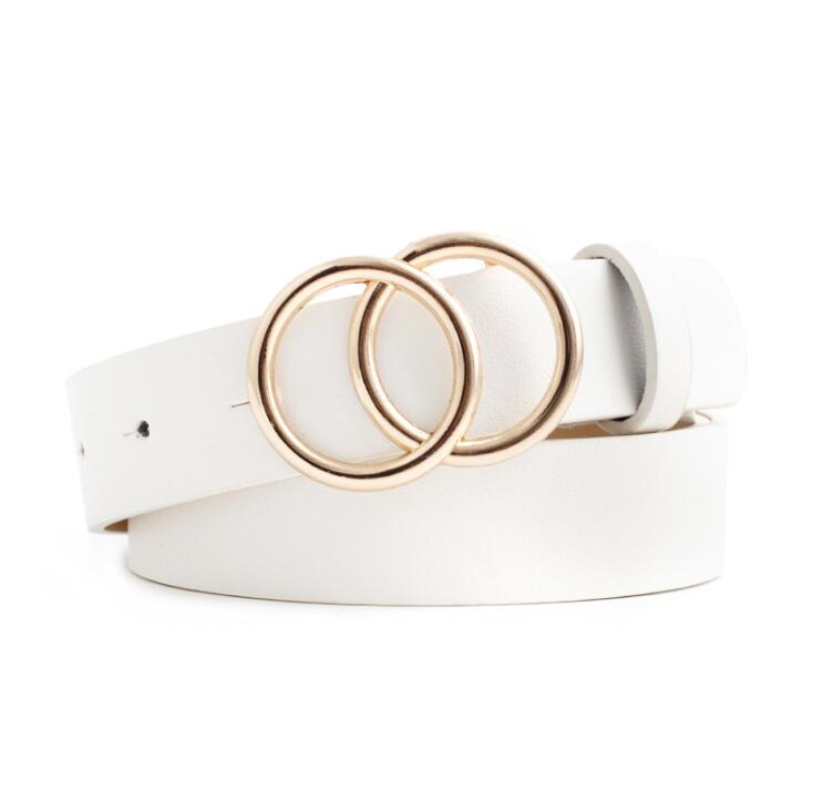 Aria - Ceinture élégante en cuir pour dames avec boucle en O stylisée